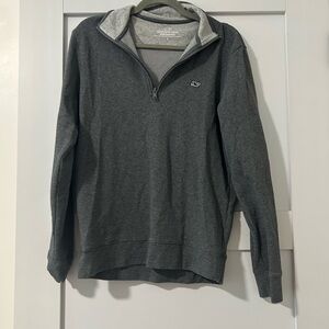 Vineyard Vines Men's Gray Quarter-Zip Sweater